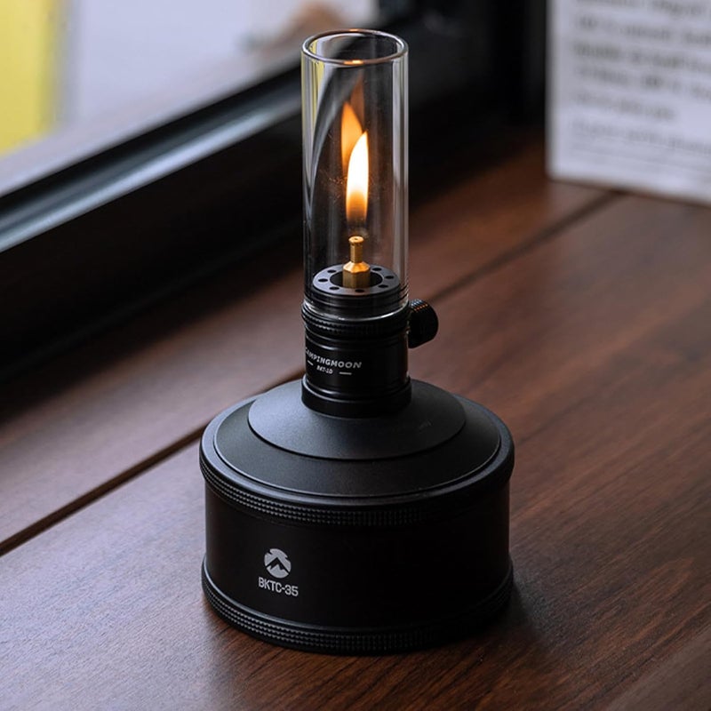 camping moon Campingmoon Camping Gas Lantern Gas Lamp Portable Outdoor Dreamlike Candle Black Camping Tent Lantern Glass Lantern - Image 2